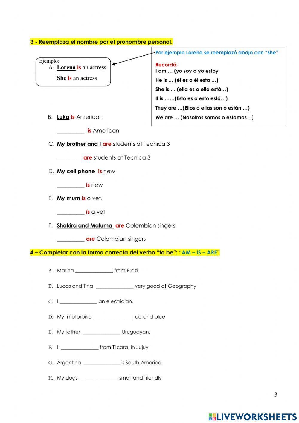 Verb to be. Personal pronous. Possessive adjectives