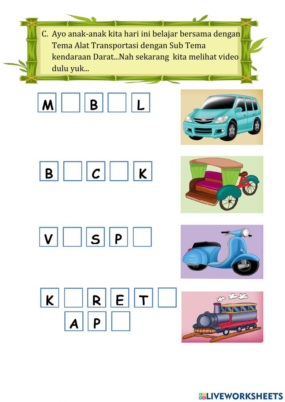 Tema alat transportasi darat