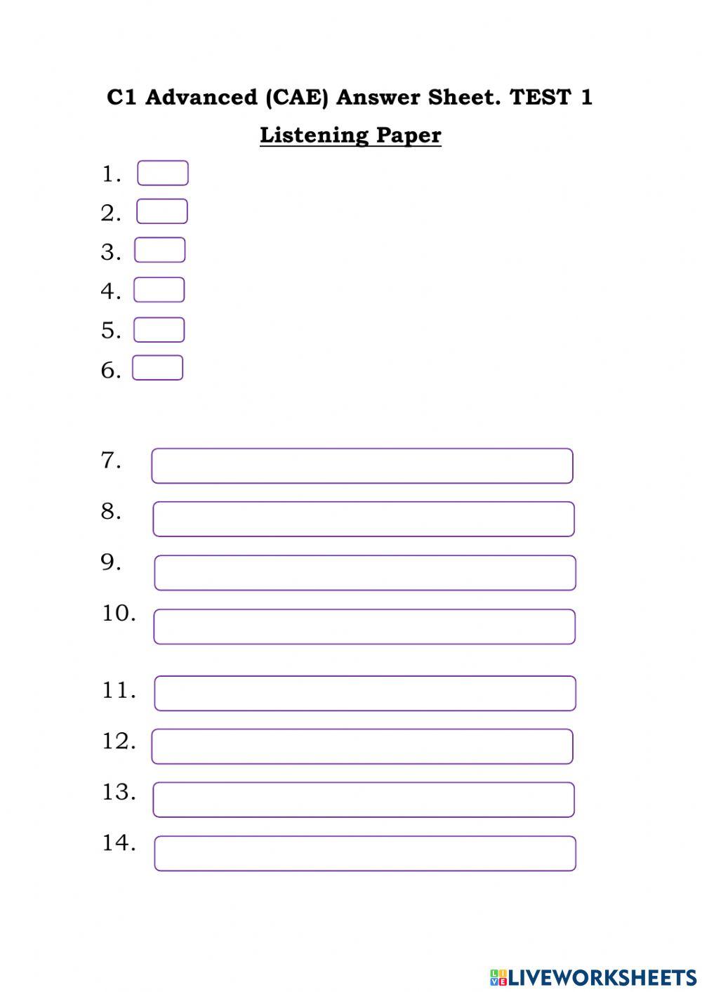 C1 Advanced Listening TEST 1