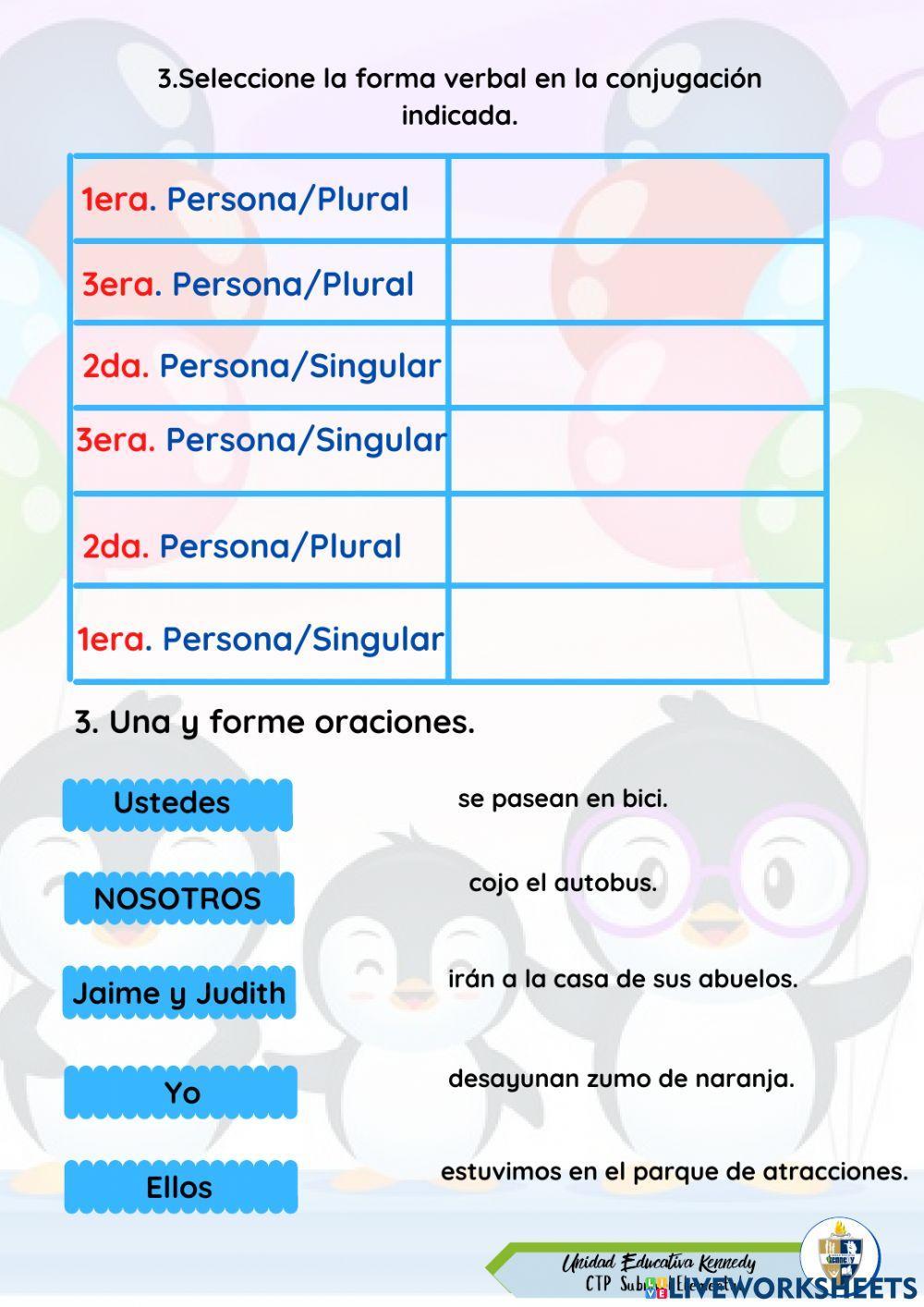 Número y persona del verbo