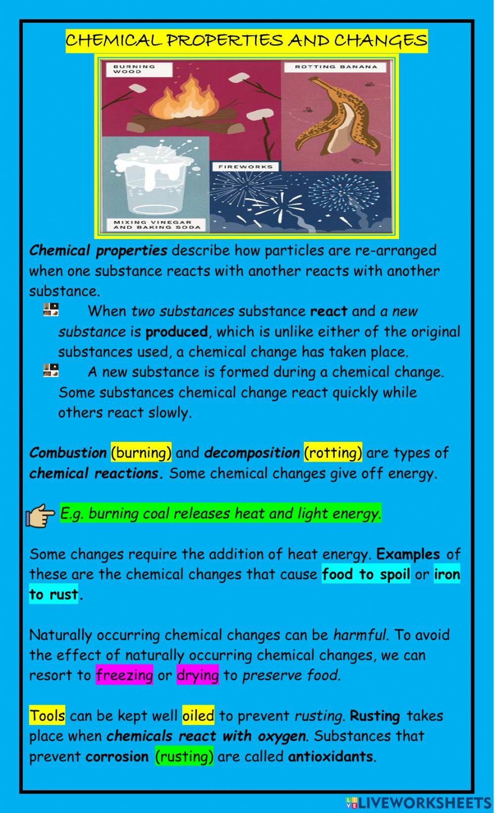 Physical & Chemical Change:  Notes