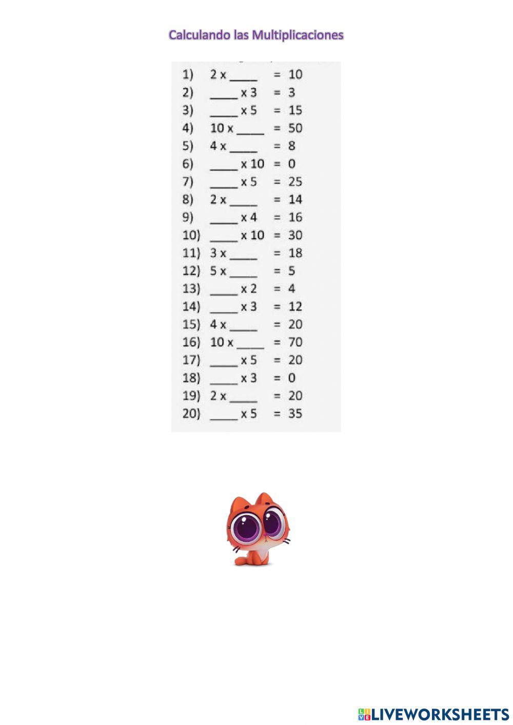 Calcular multiplicaciones