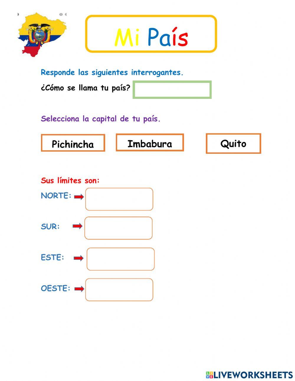 Mi país Ecuador y sus Límites