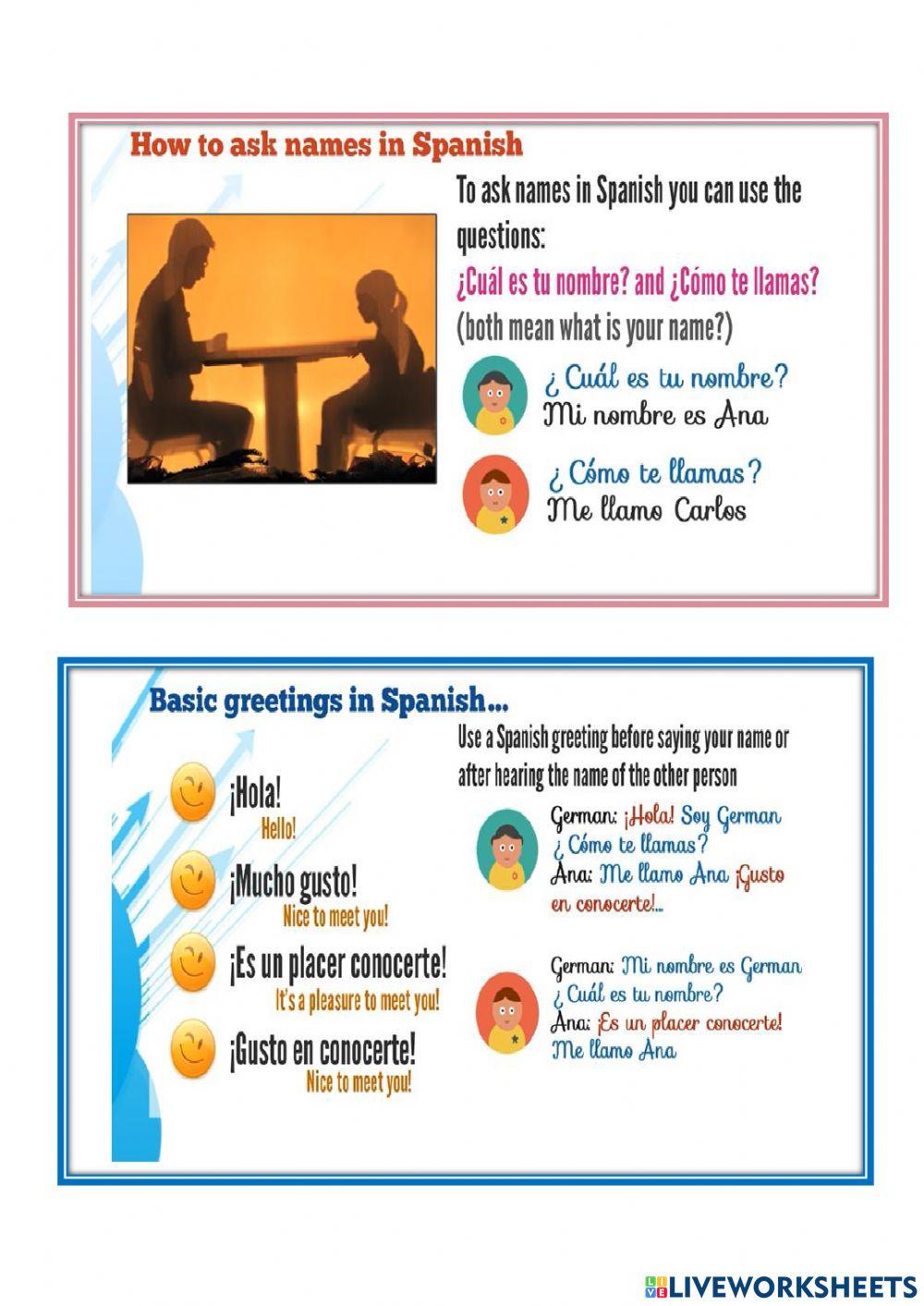 Presentarse en espanol