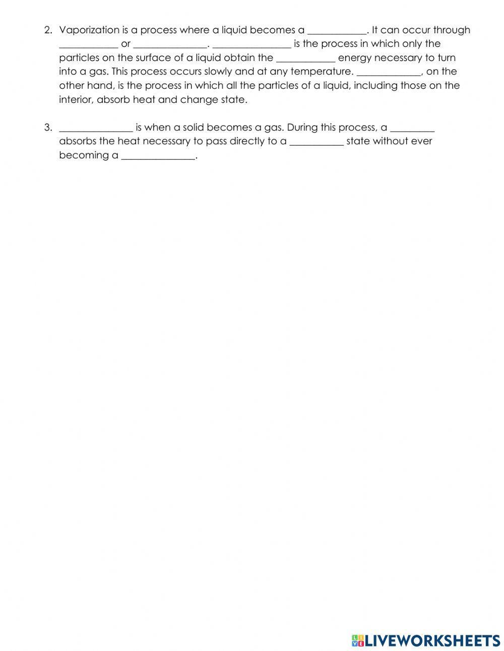 SCIENCE TEST (Soil formation and States of Matter)