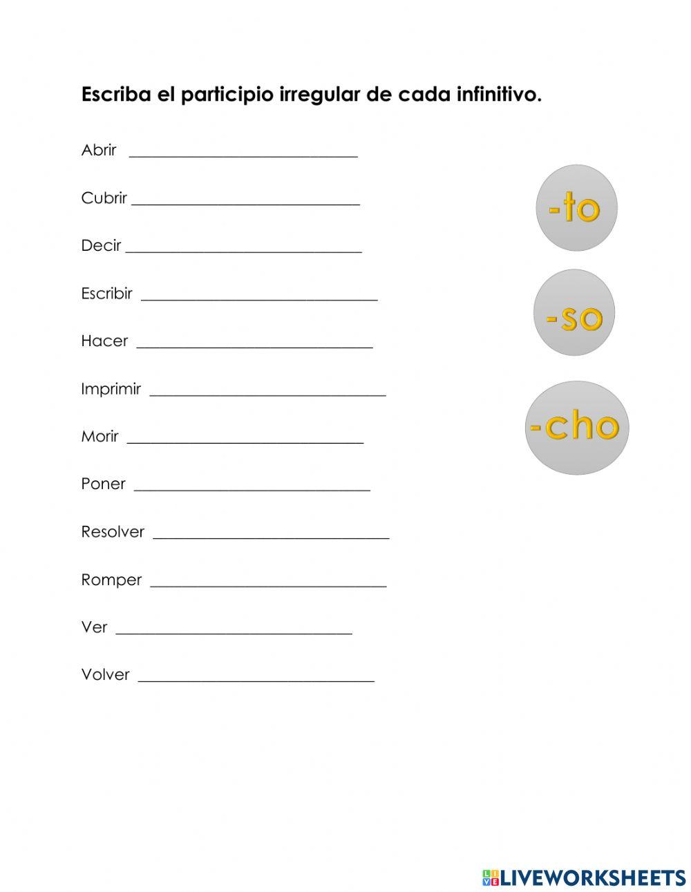 Formas no personales del verbo