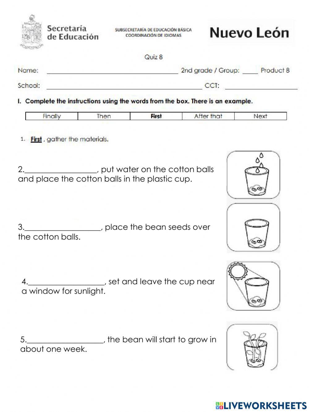 2nd grade quiz product 8