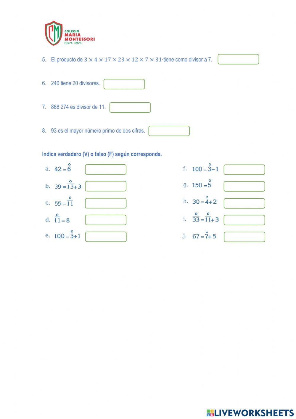 Propiedades de números