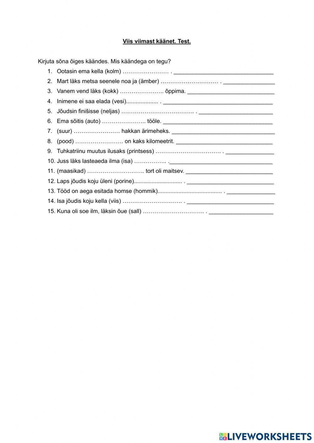 Viis viimast käänet