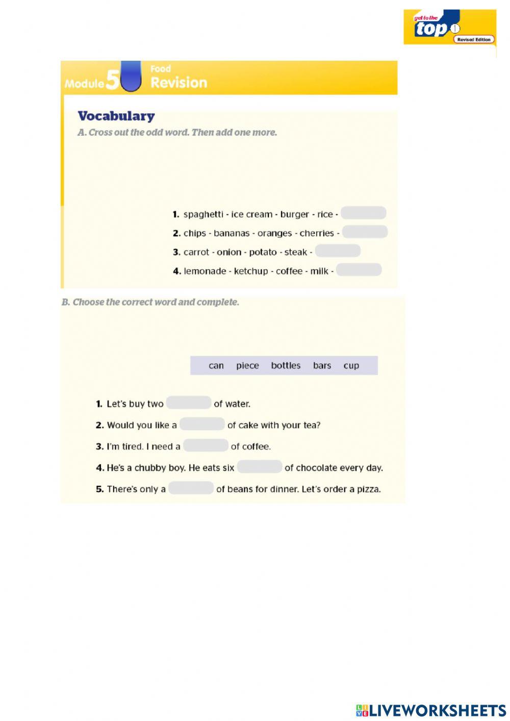 Get To The Top 1 Module 5 Book revision