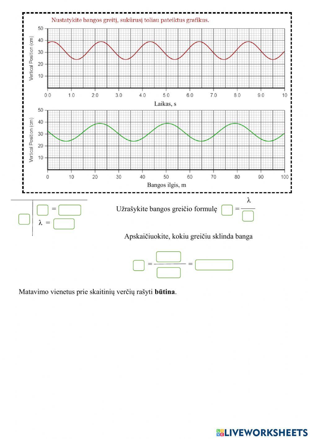 Kontrolinis darbas. Svyravimai. Garsas
