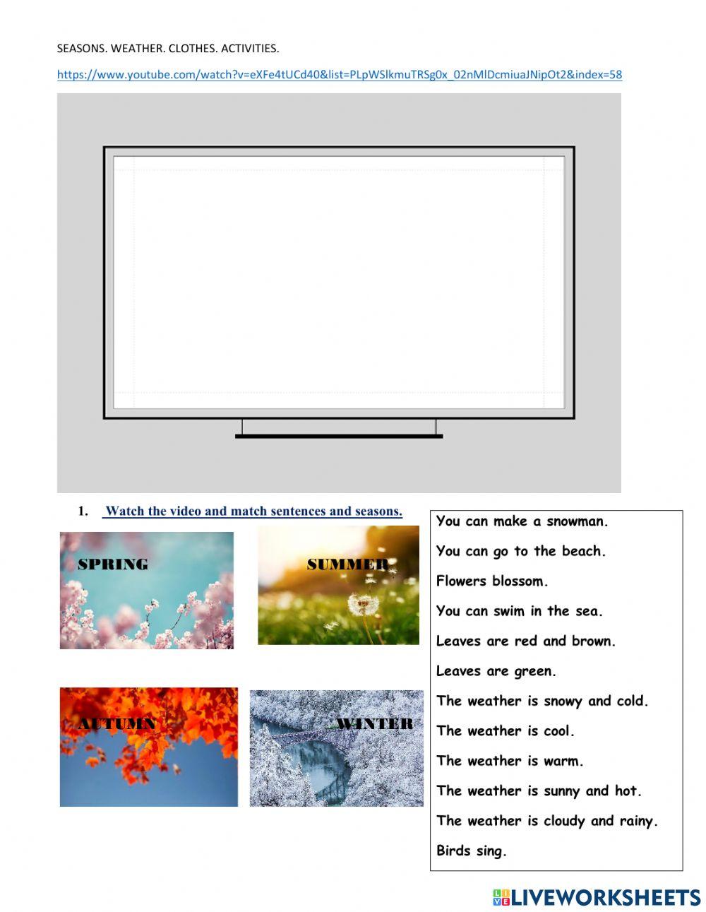 Seasons. Activities. Clothes.