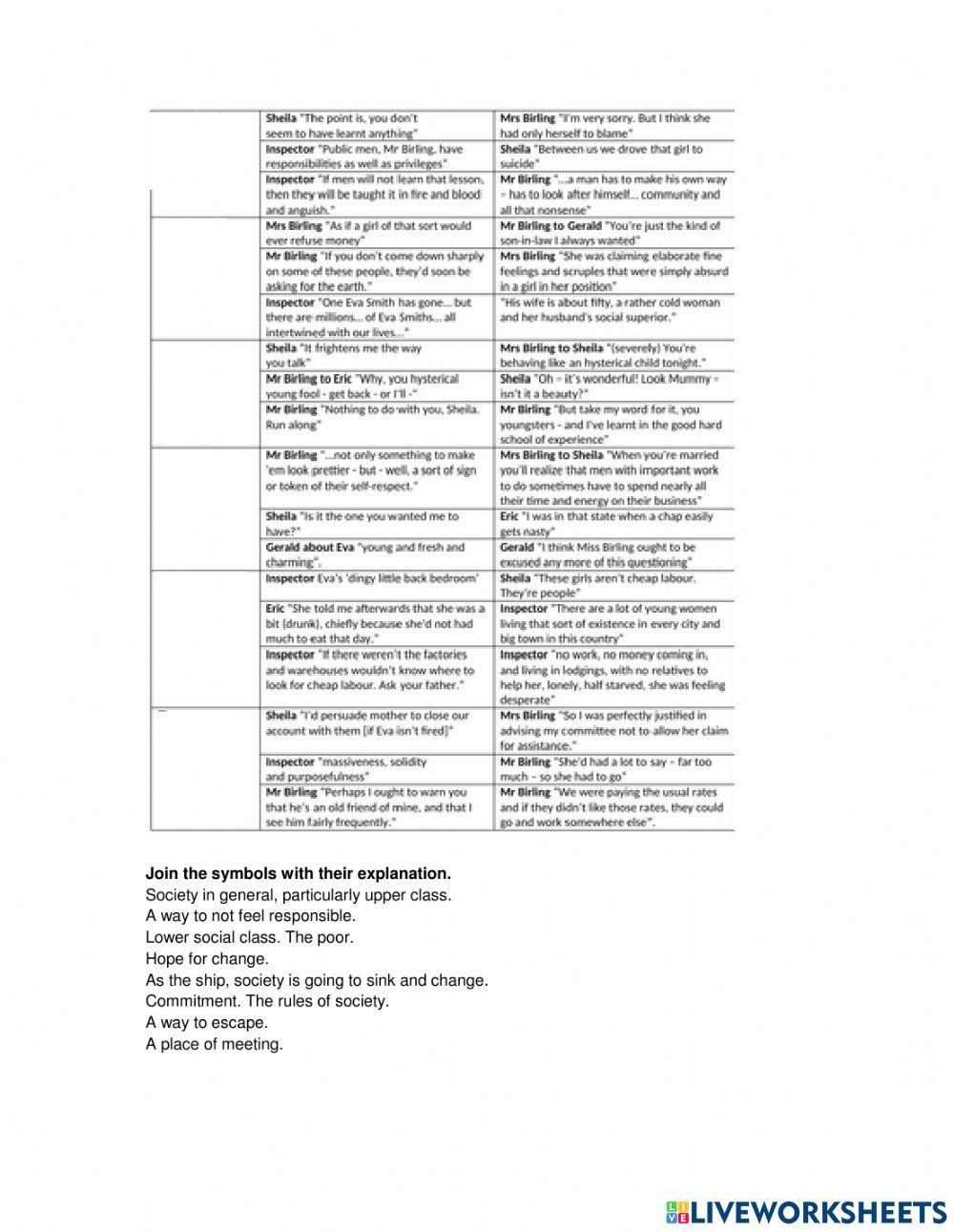 An Inspector Calls Test