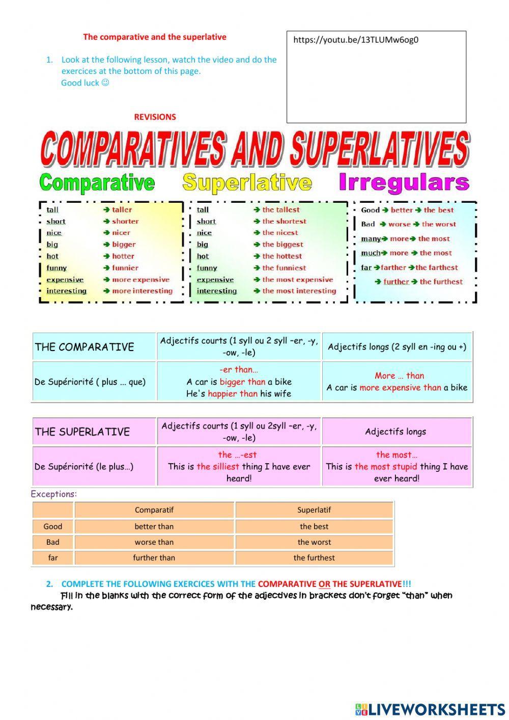 The comparative and the superlative