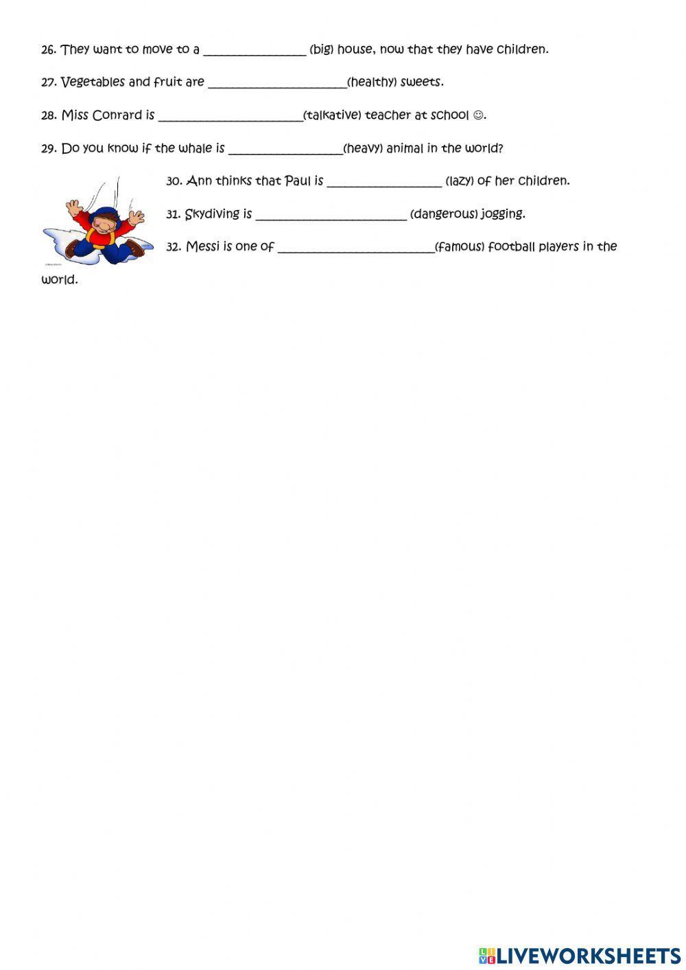The comparative and the superlative