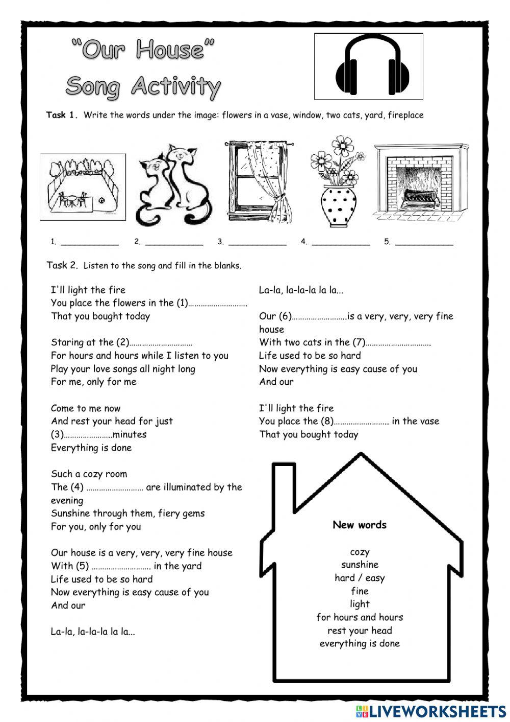 Our House Song Listening Activity