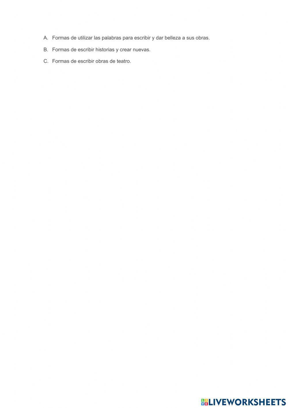 Evaluación sobre figuras literarias y monólogo 