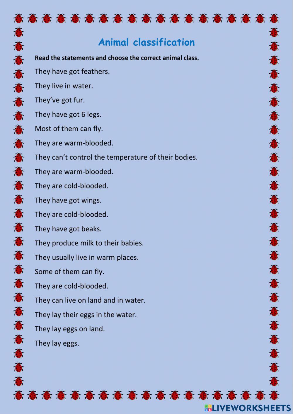 Animal classification