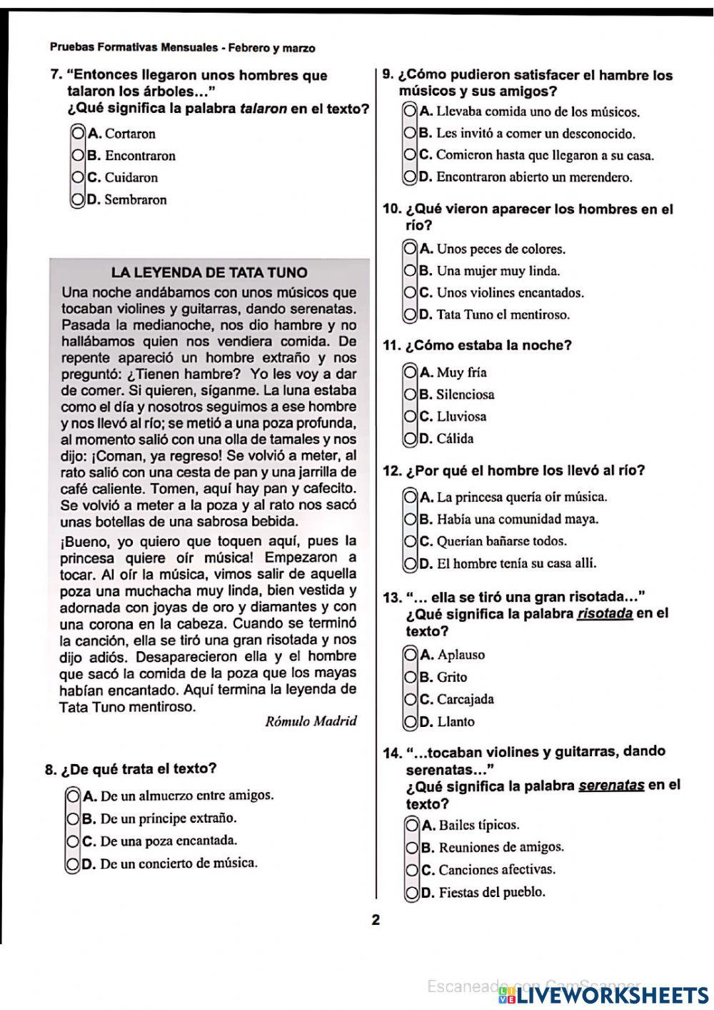 Prueba formativa de sexto de febrero-mayo