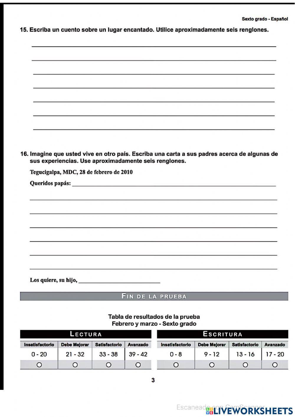 Prueba formativa de sexto de febrero-mayo