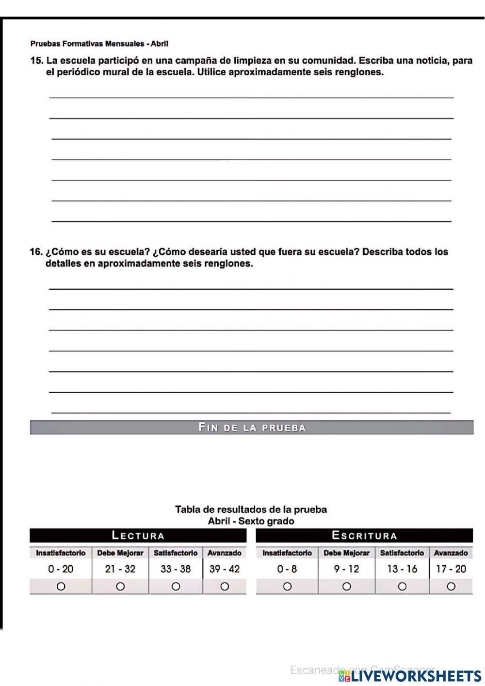 Prueba formativa de sexto de febrero-mayo