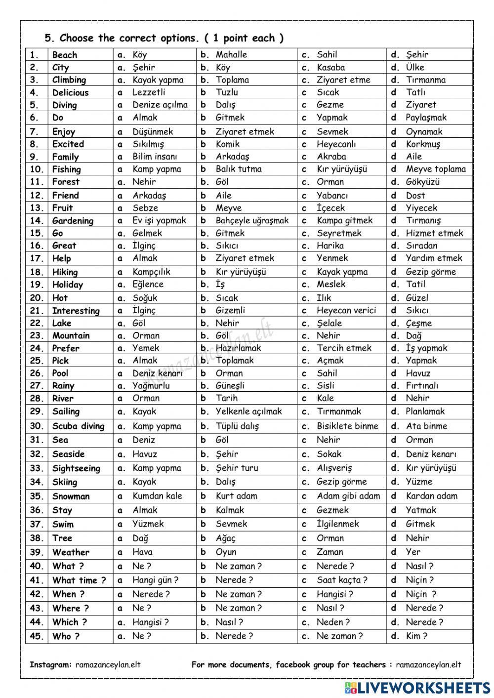 6th grade - unit 7 - quiz