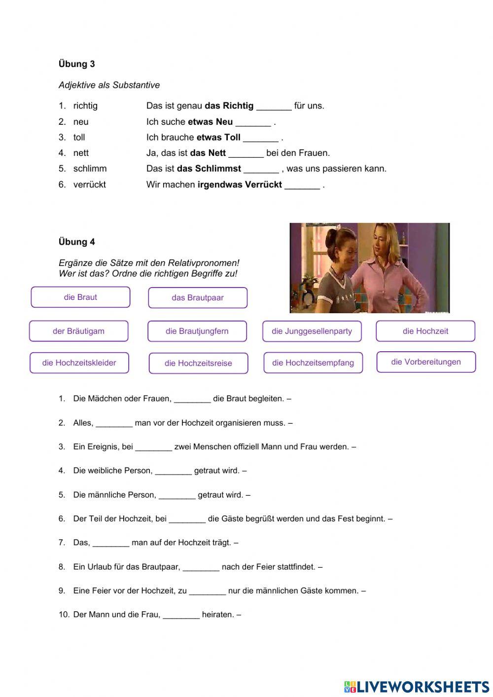 EXRTA Deutsch 13 Hochzeitspläne