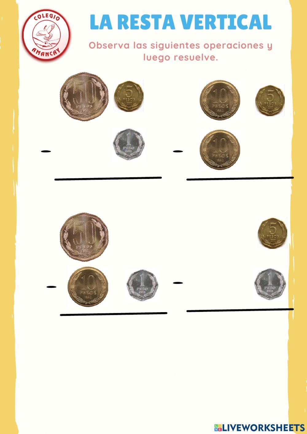 Restas con sistema monetario