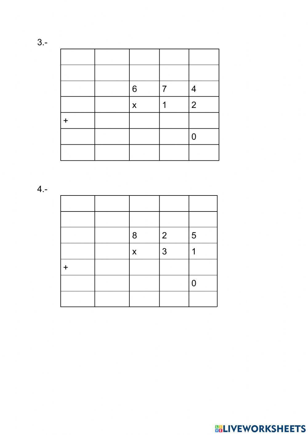MUltiplicar con dos cifras