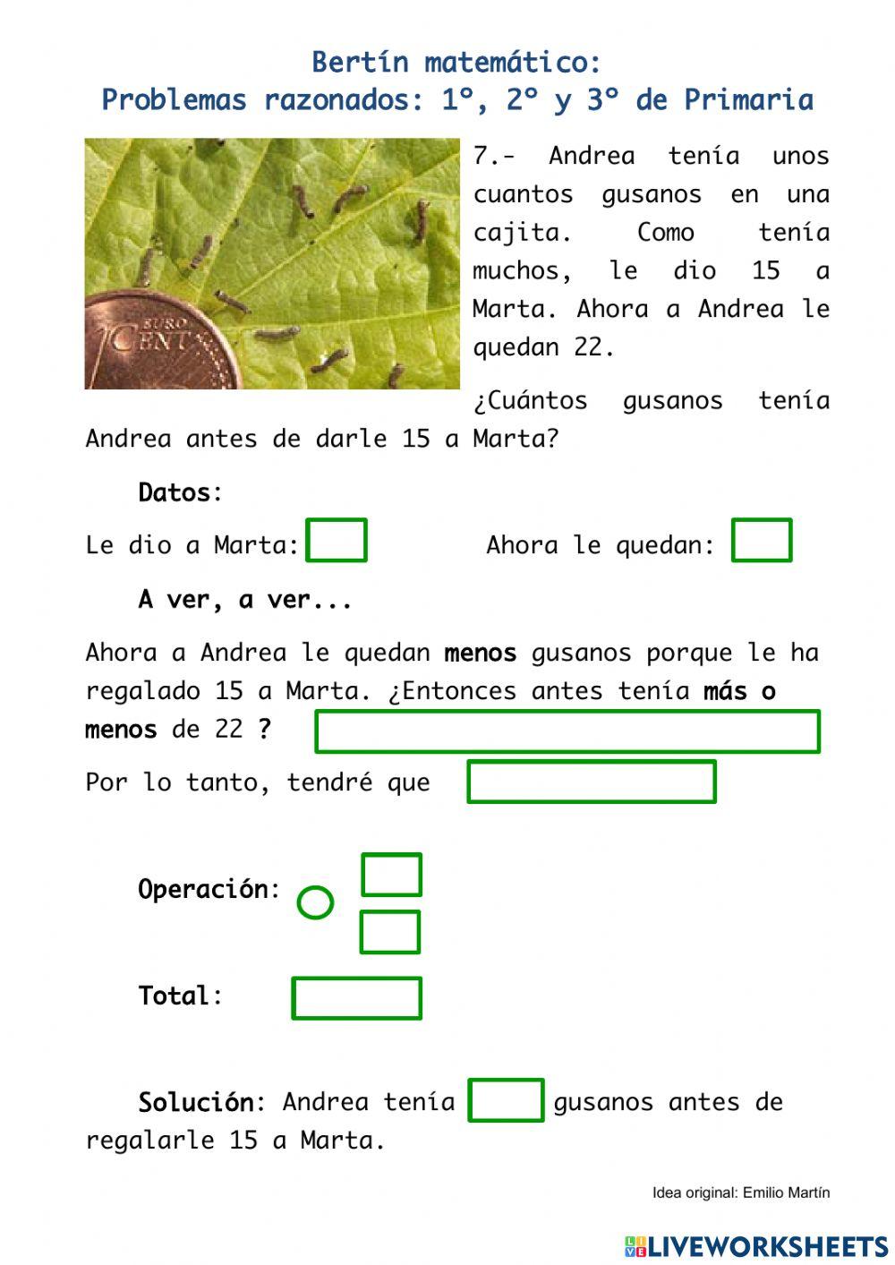 07- Problemas razonados de sumas y restas 07- Problemas razonados de sumas y restas