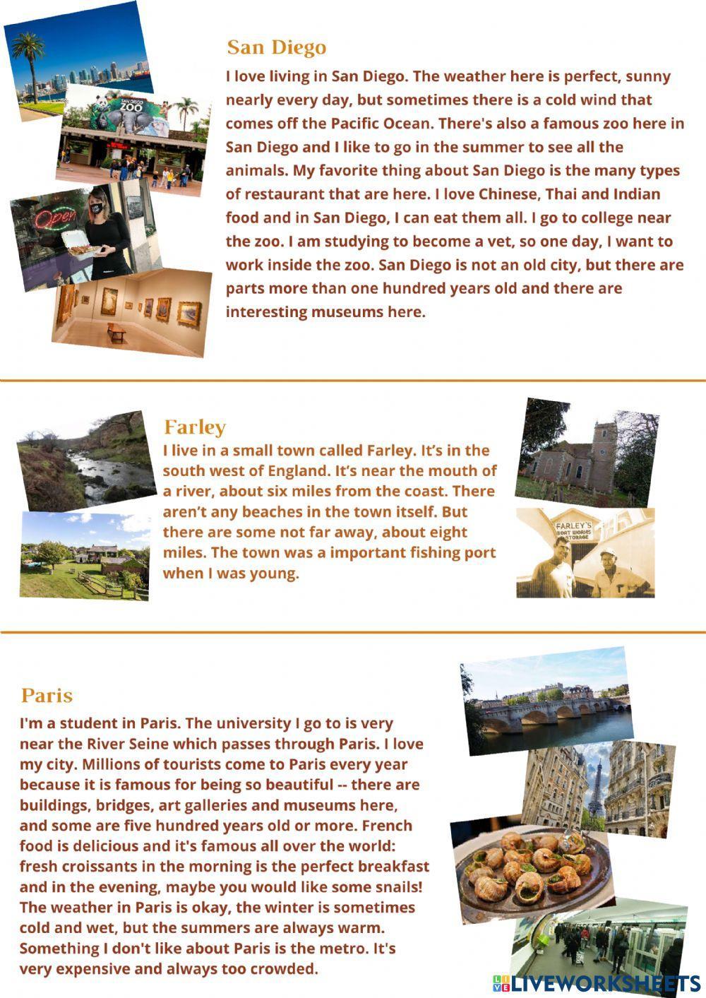 Listening: talking about my town