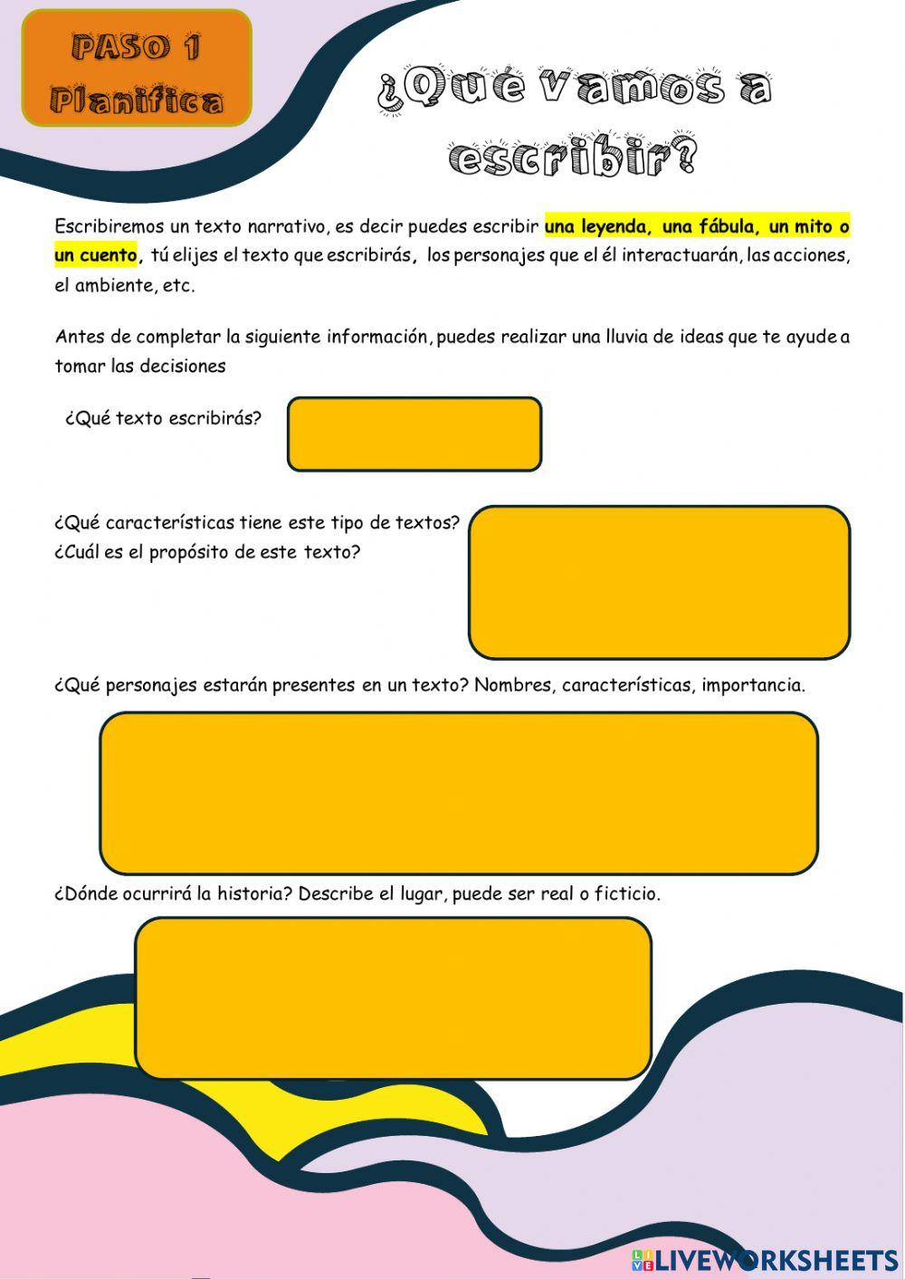 Producción textos narrativos