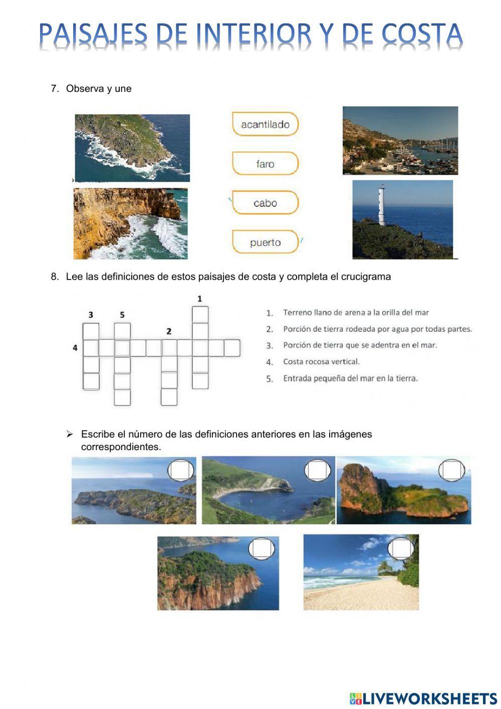 Paisajes de interior y de costa