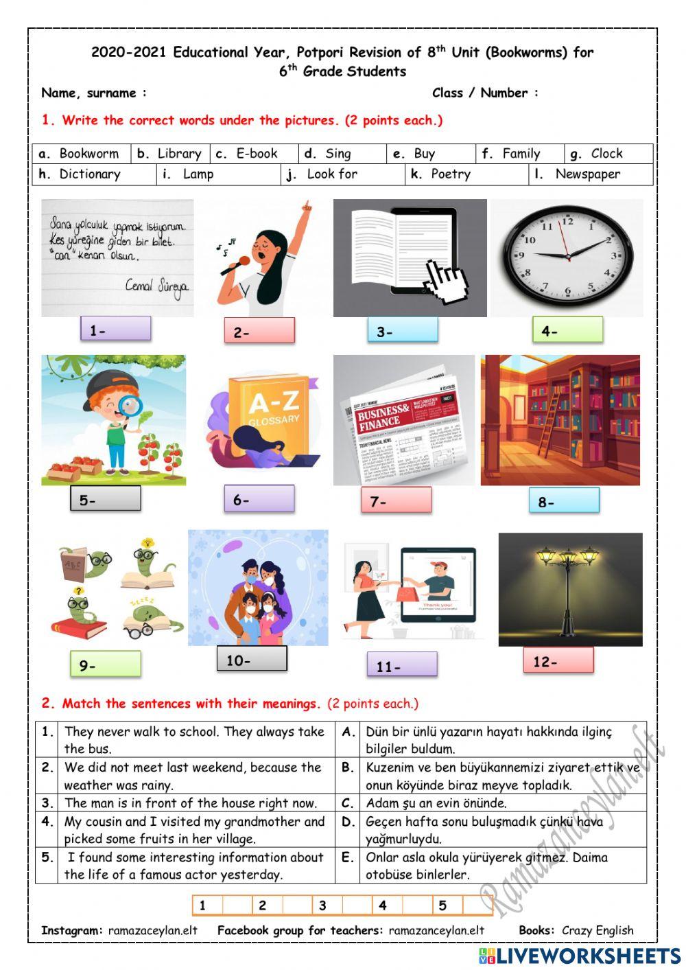 6th grade - unit 8 - revision