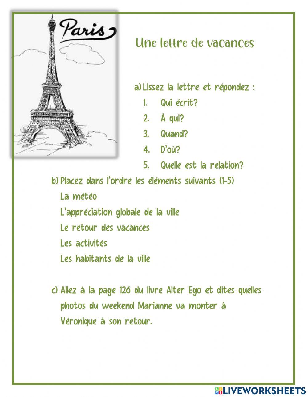 Exercice Francais