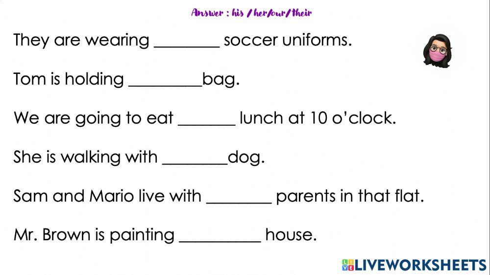 His-her-their-o… | Free Interactive Worksheets | 955447