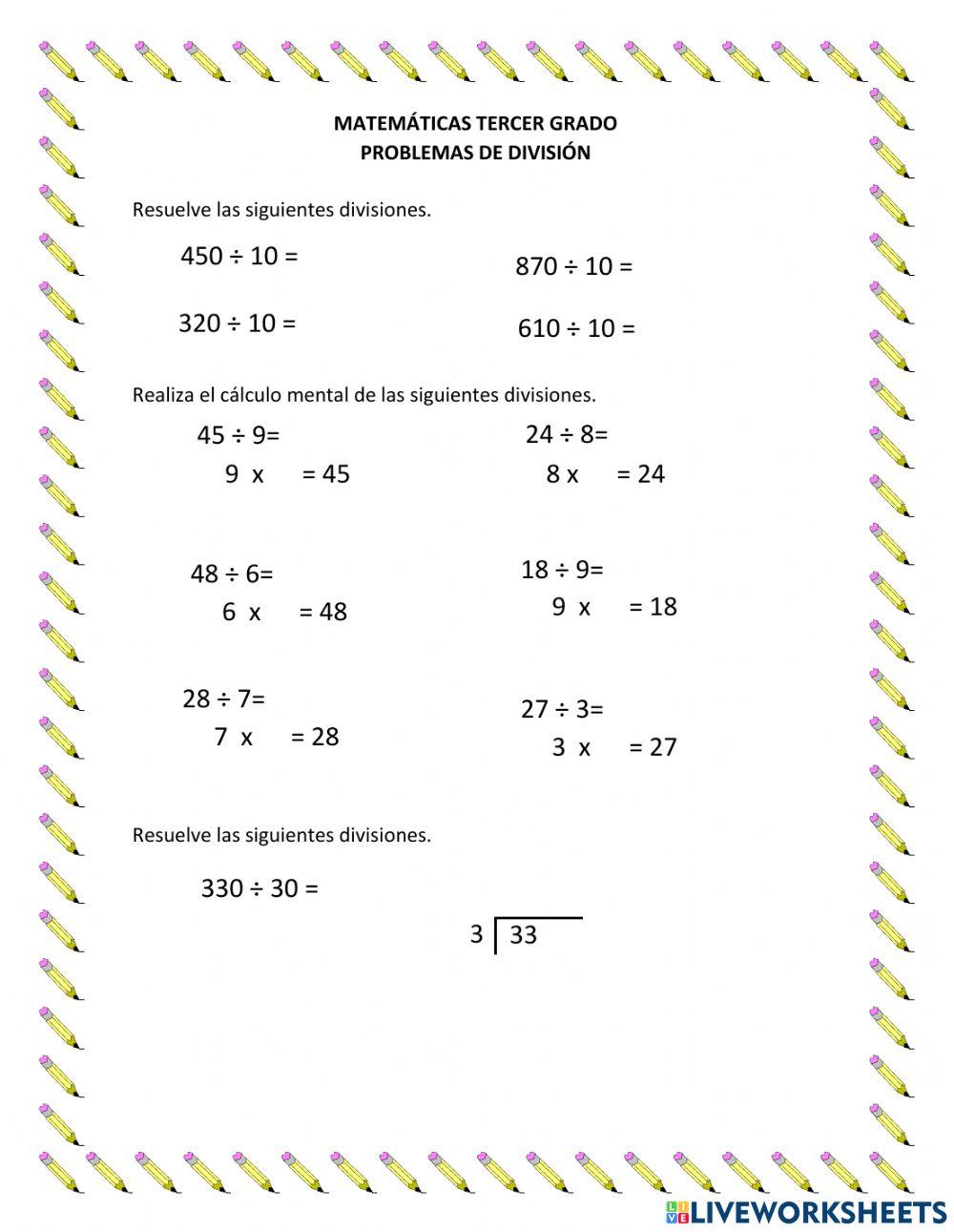 Problemas de división