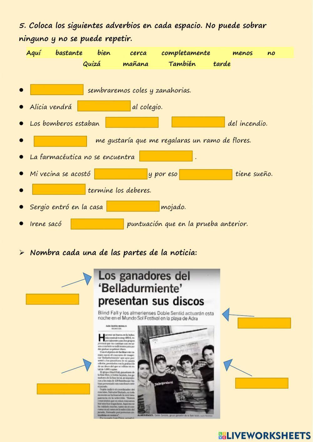 Repaso bloque v lengua