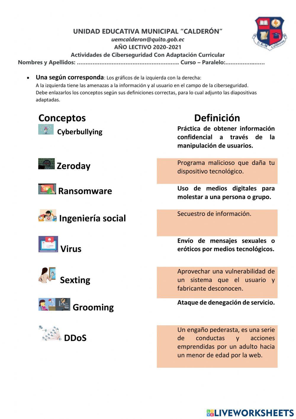 Actividades de Ciberseguridad Con Adaptación Curricular
