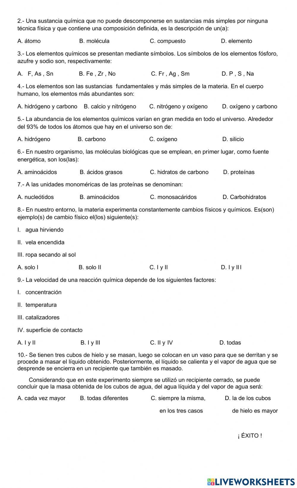 La materia y  sus transformaciones