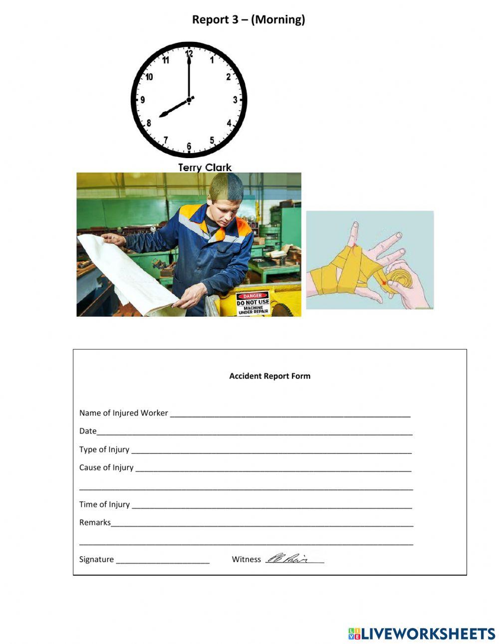 Writing Assessment CLB 4 - Accident Report