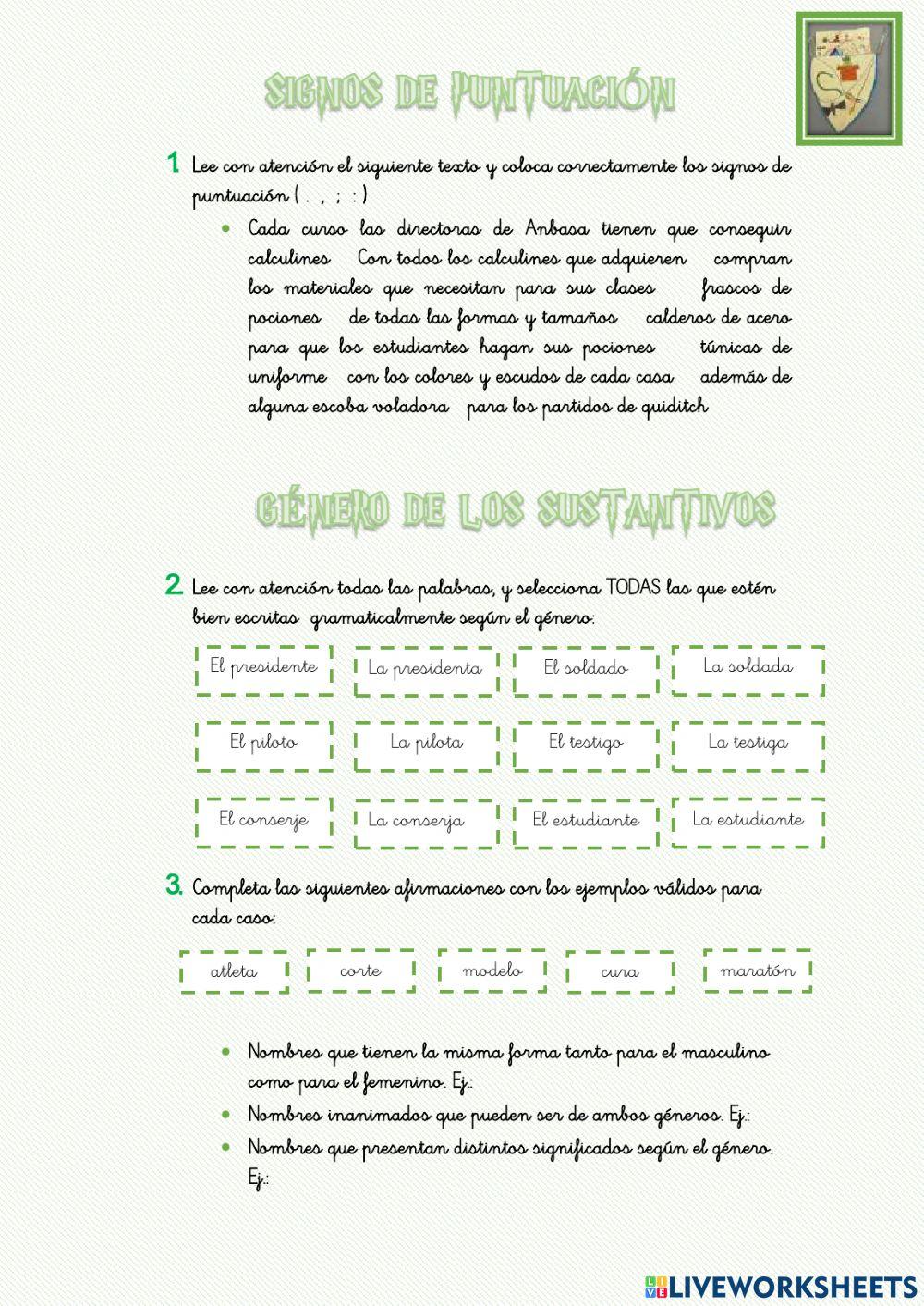 Signos de puntuación magic kids