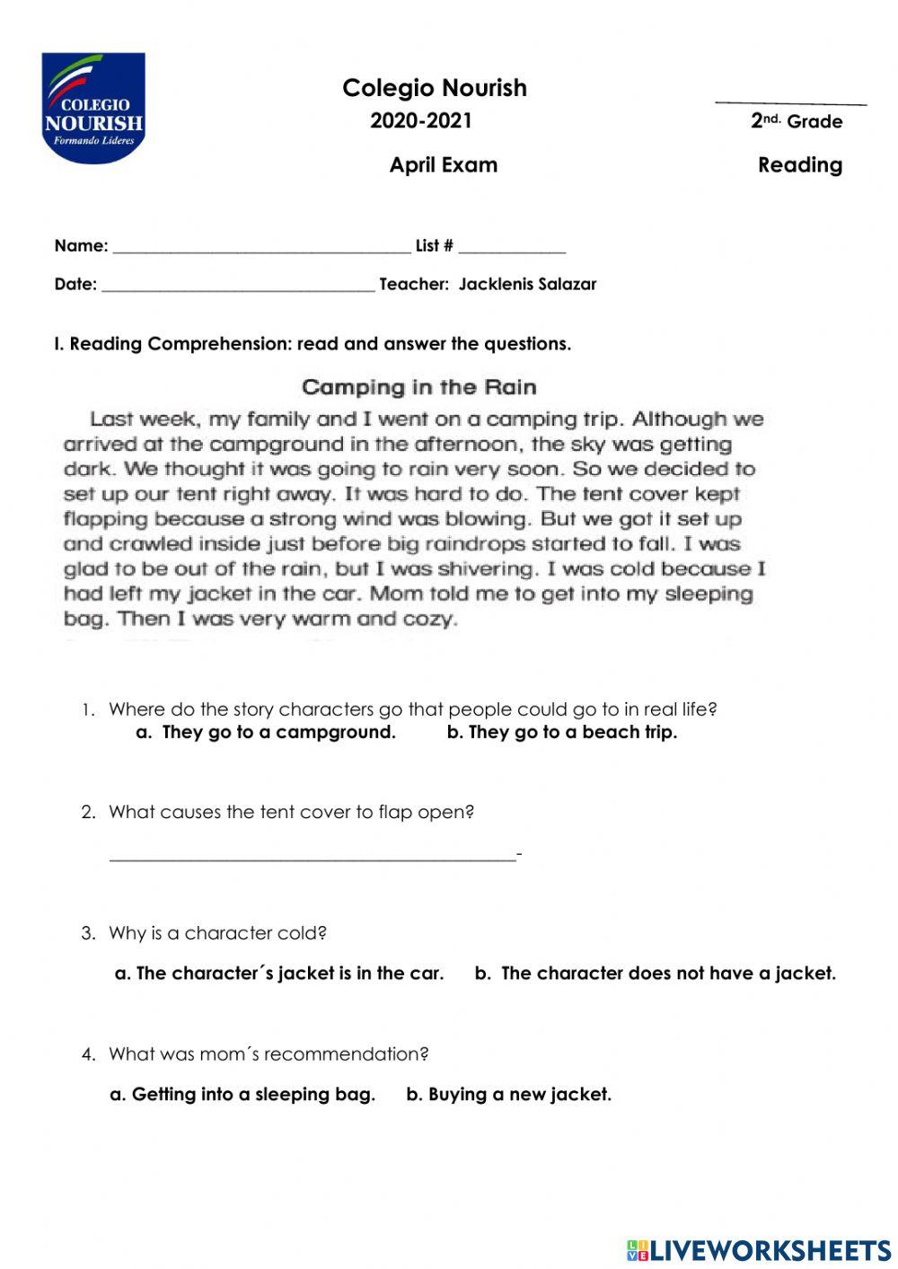 Reading Online Exercise For 2do Live Worksheets Reading Online Exercise For 2do Live Worksheets