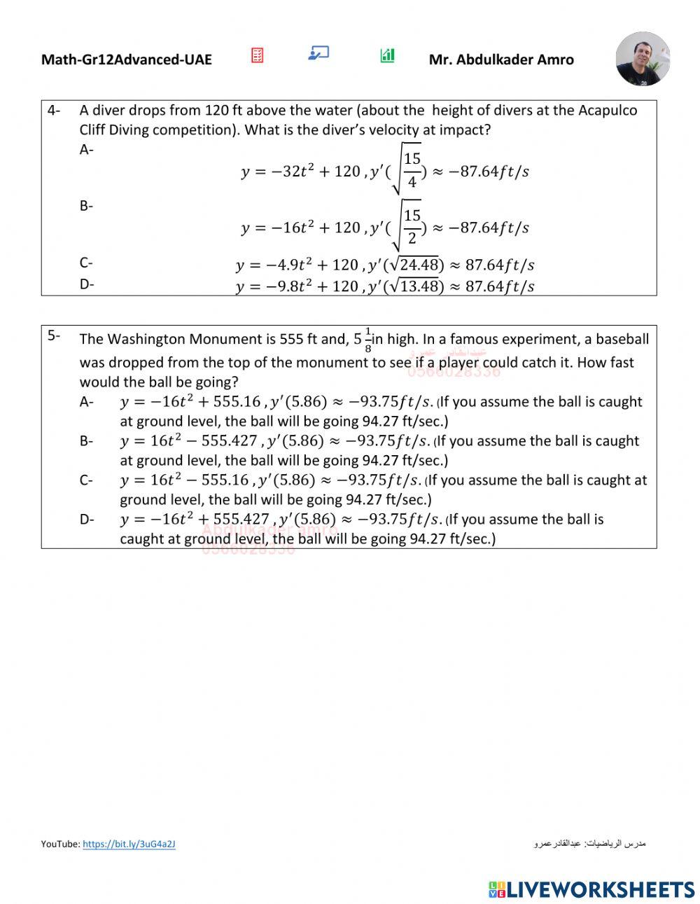 Lesson 6-5 Projectile Motion
