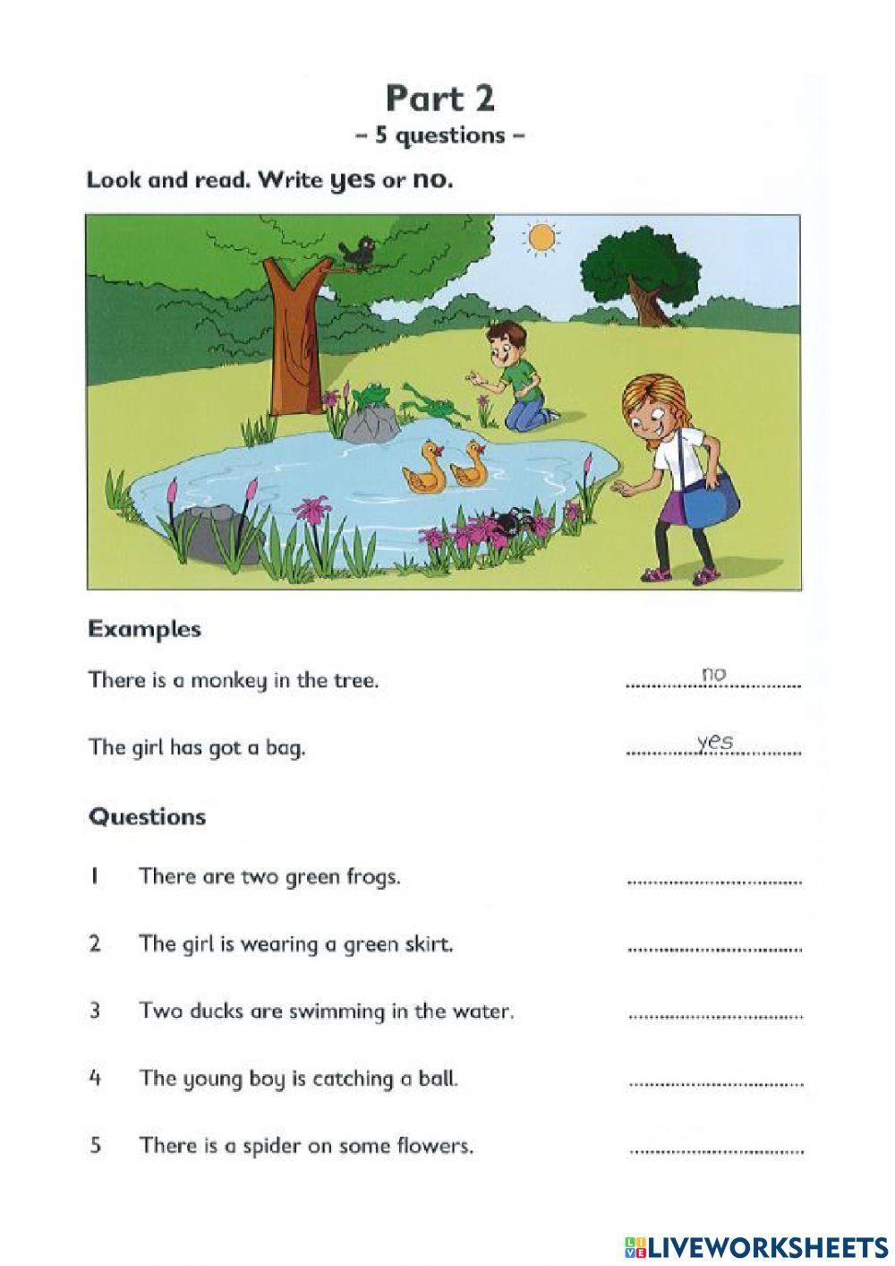 STARTERS READING AND WRITING PART1-2-3-4-5