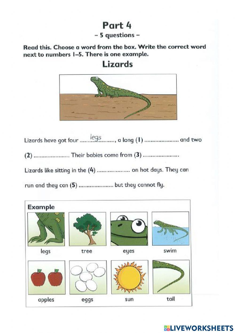 STARTERS READING AND WRITING PART1-2-3-4-5