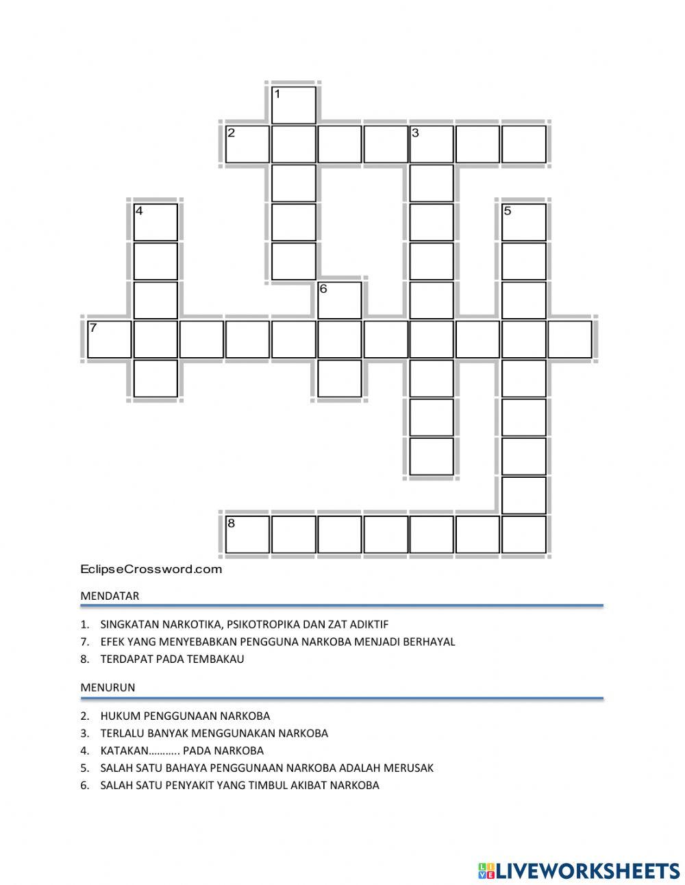 PUZLE BAHAYA NARKOBA online exercise for Live Worksheets