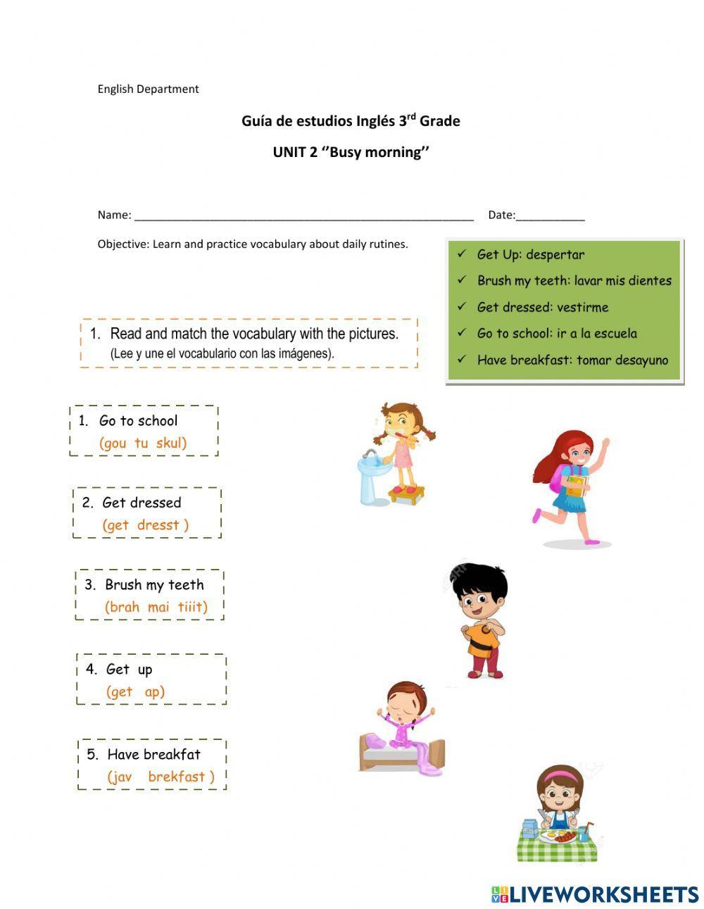3° basico - Busy morning