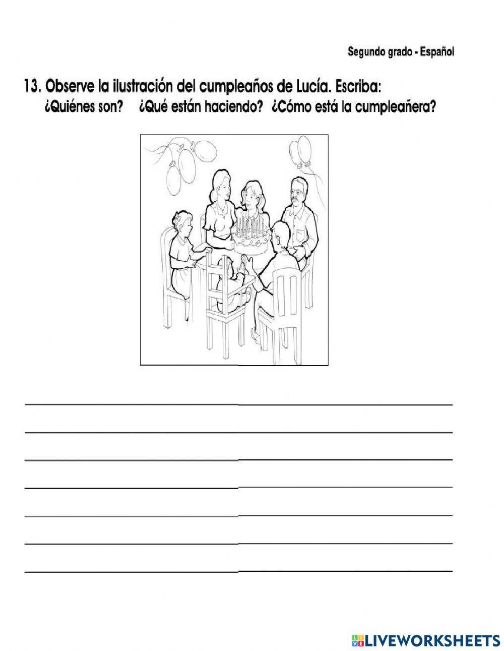 Prueba formativa de febrero y marzo segundo grado