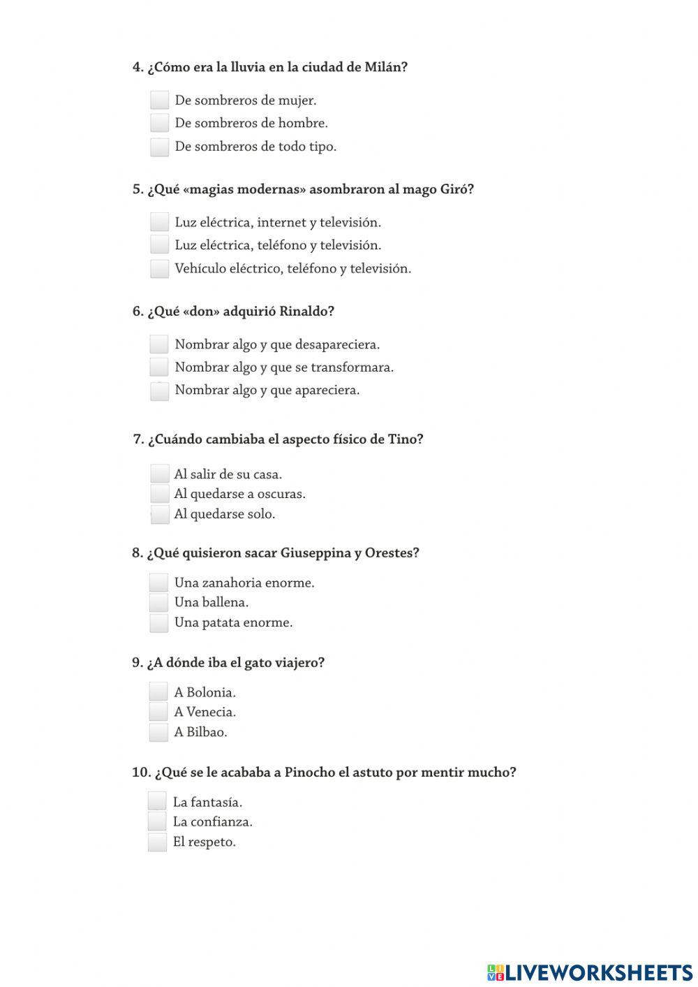 Evaluación Plan lector: Cuentos para jugar, de Gianni Rodari 6° B